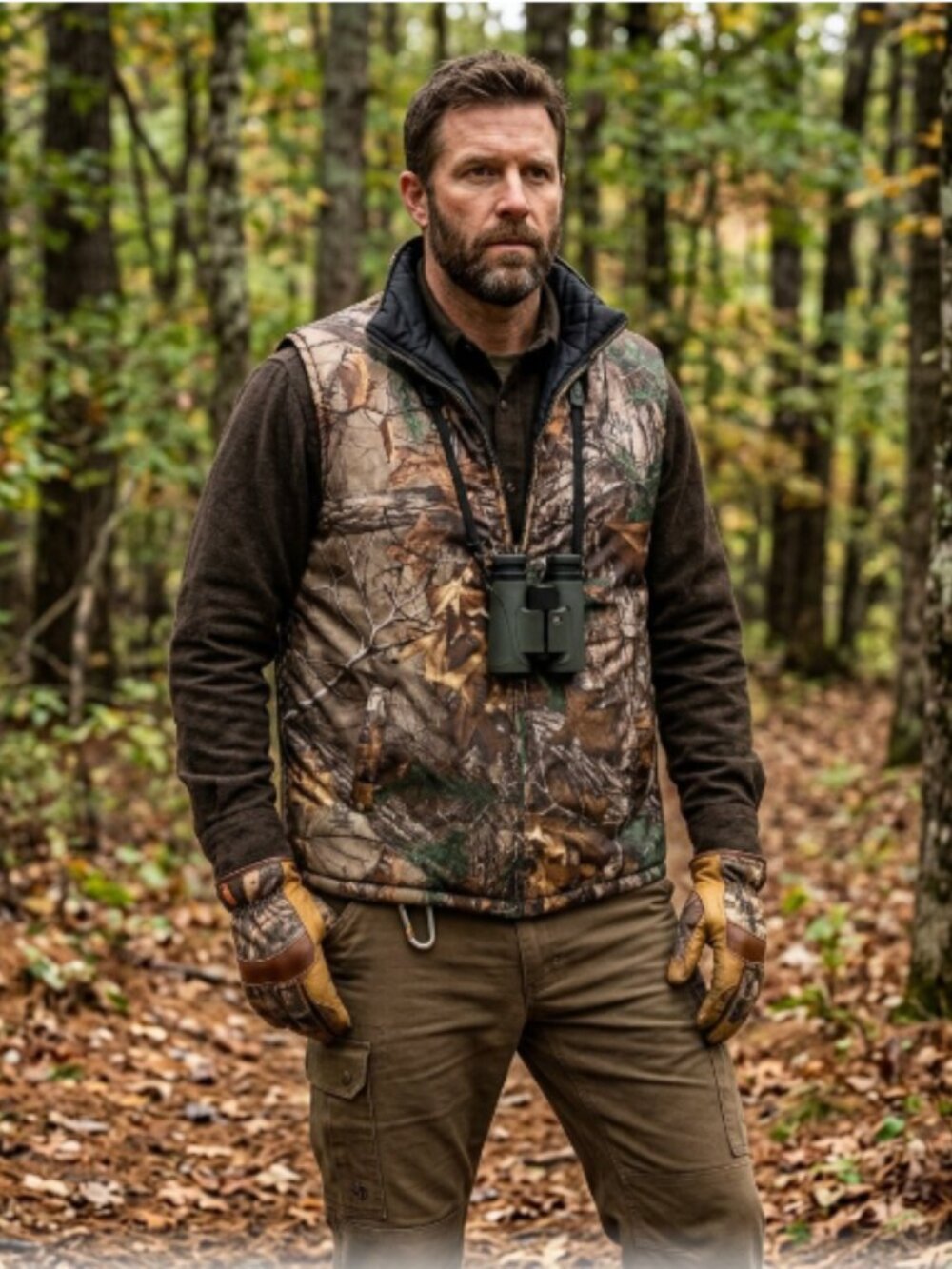 Realtree Men's XL Reversible Puffer Vest Camouflage/Black